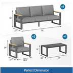 All-Weather 4-Piece Ultra Aluminum Patio Furniture Set