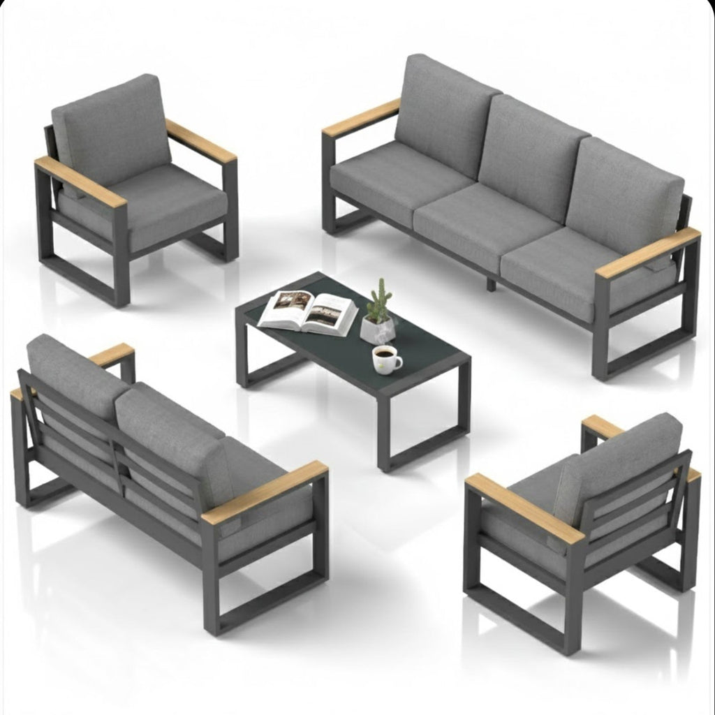 All-Weather 5-Piece Ultra Aluminum Patio Furniture Set