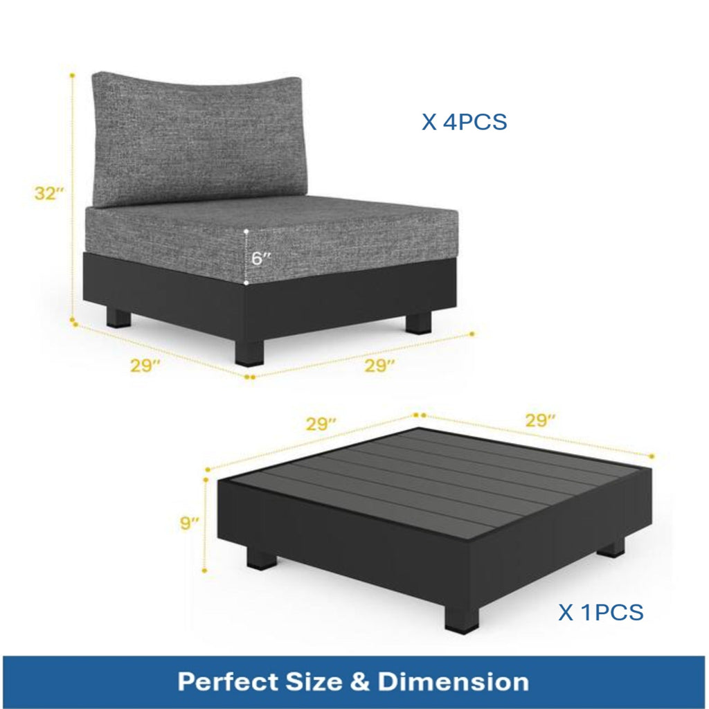 5-Piece Aluminum Patio Furniture Set