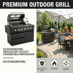 46-Inch Deluxe Stainless Steel Gas Outdoor Kitchen Barbecue Grill