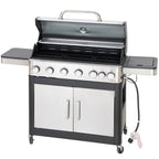 Stainless Steel 6-Burner Propane Gas Grill with Side Burner