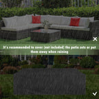 7 Pieces Patio Rattan Furniture Set Sectional Sofa Garden Cushion