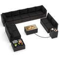 12 Pieces Outdoor Furniture Set with 32 Inch Fire Pit Table and Propane Tank Cover